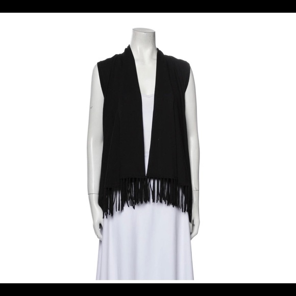 Stella Marina black faux suede fringed vest - Picture 5 of 9